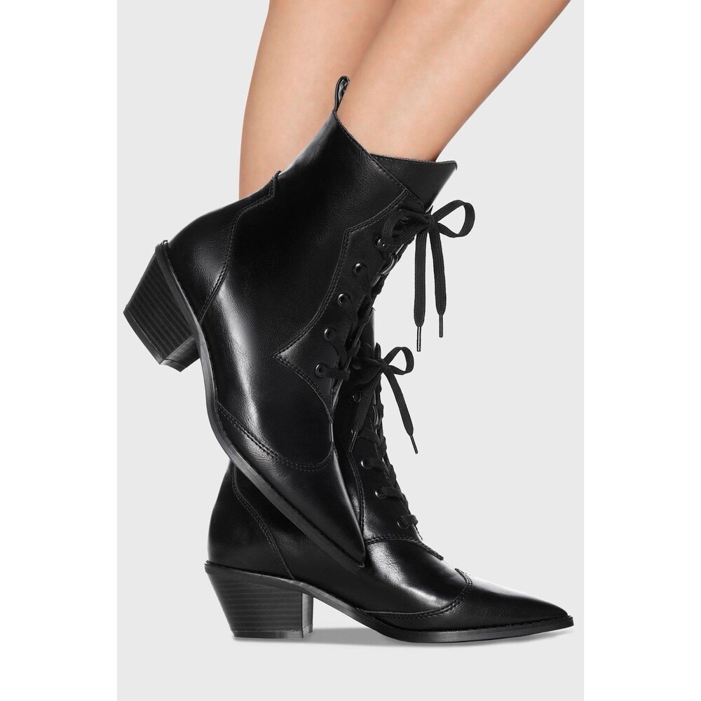 killstar RAVEN POINTED-TOE BOOTIE SZ 7
